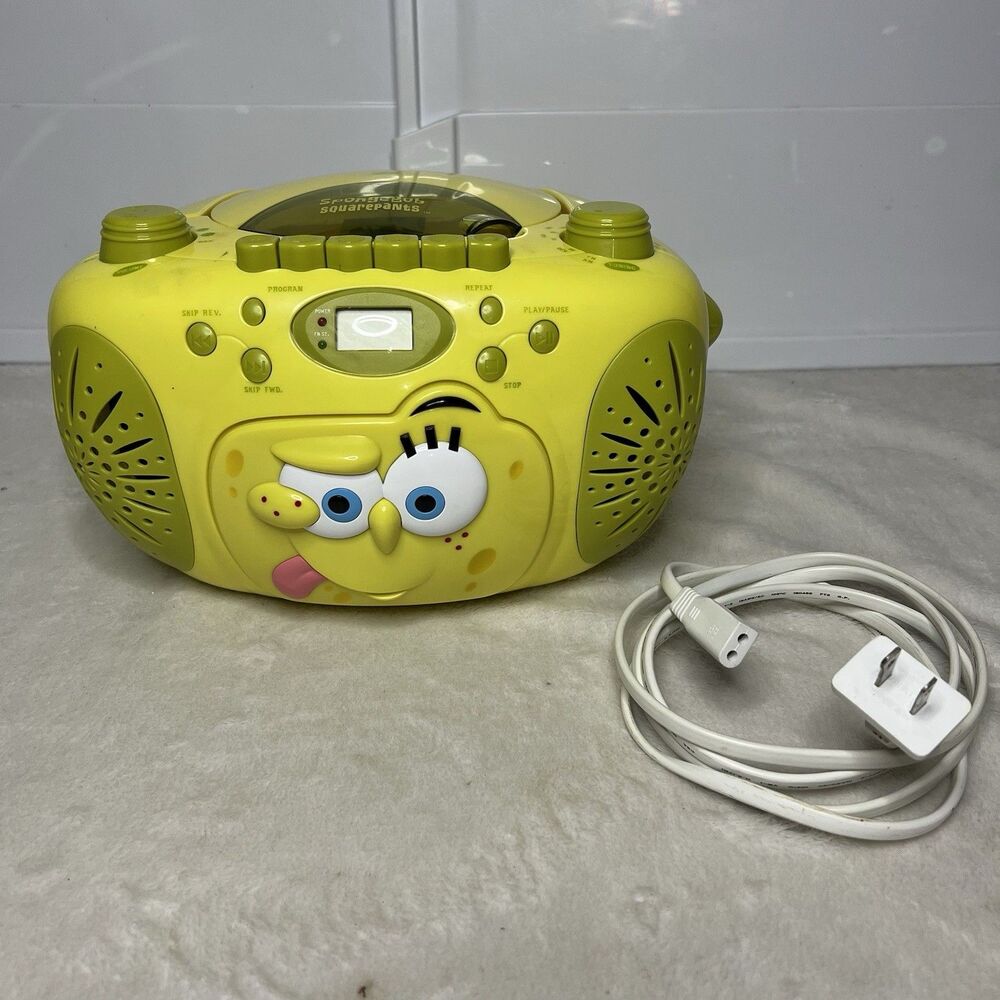 Vintage Y2K Spongebob Squarepants Radio SB288 Cassette CD Boombox Working Tested